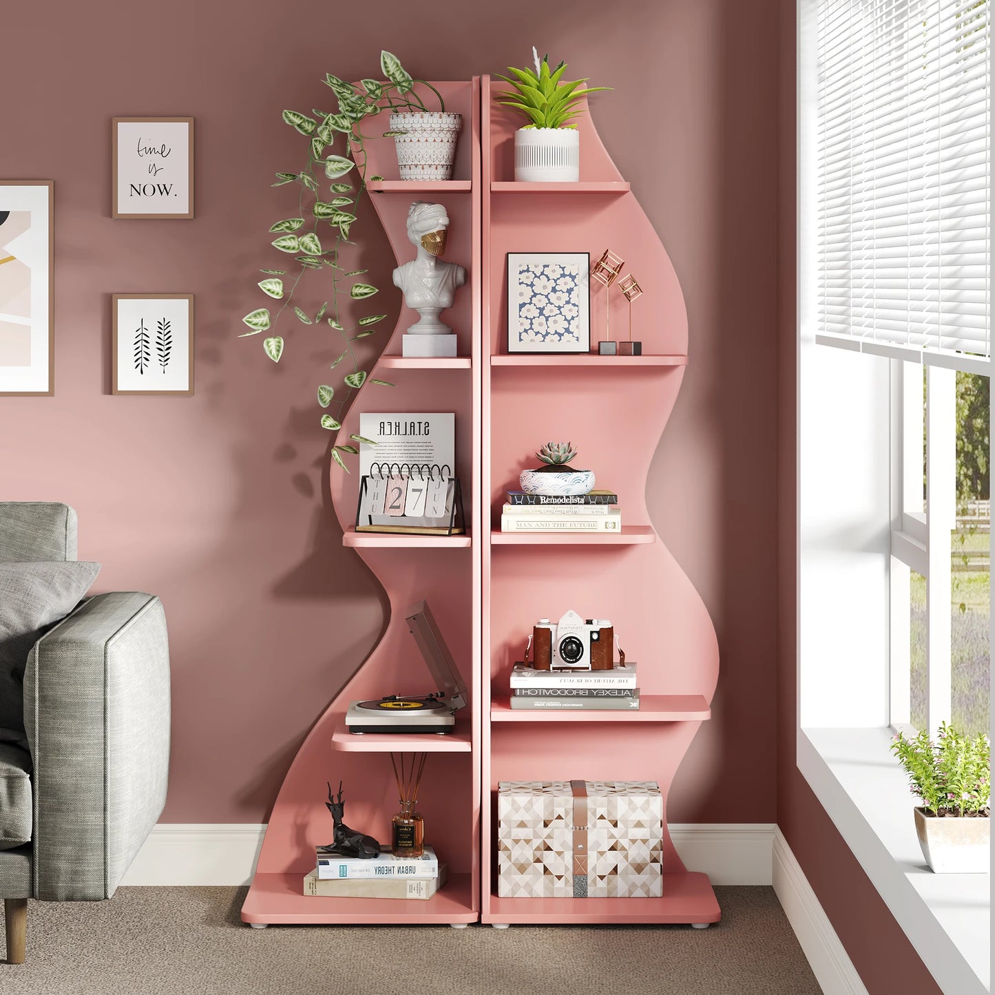 Modern Wavy Corner Shelf