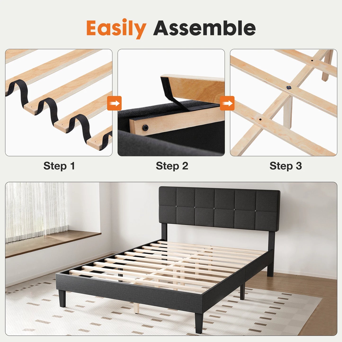 Linen Upholstered Bed