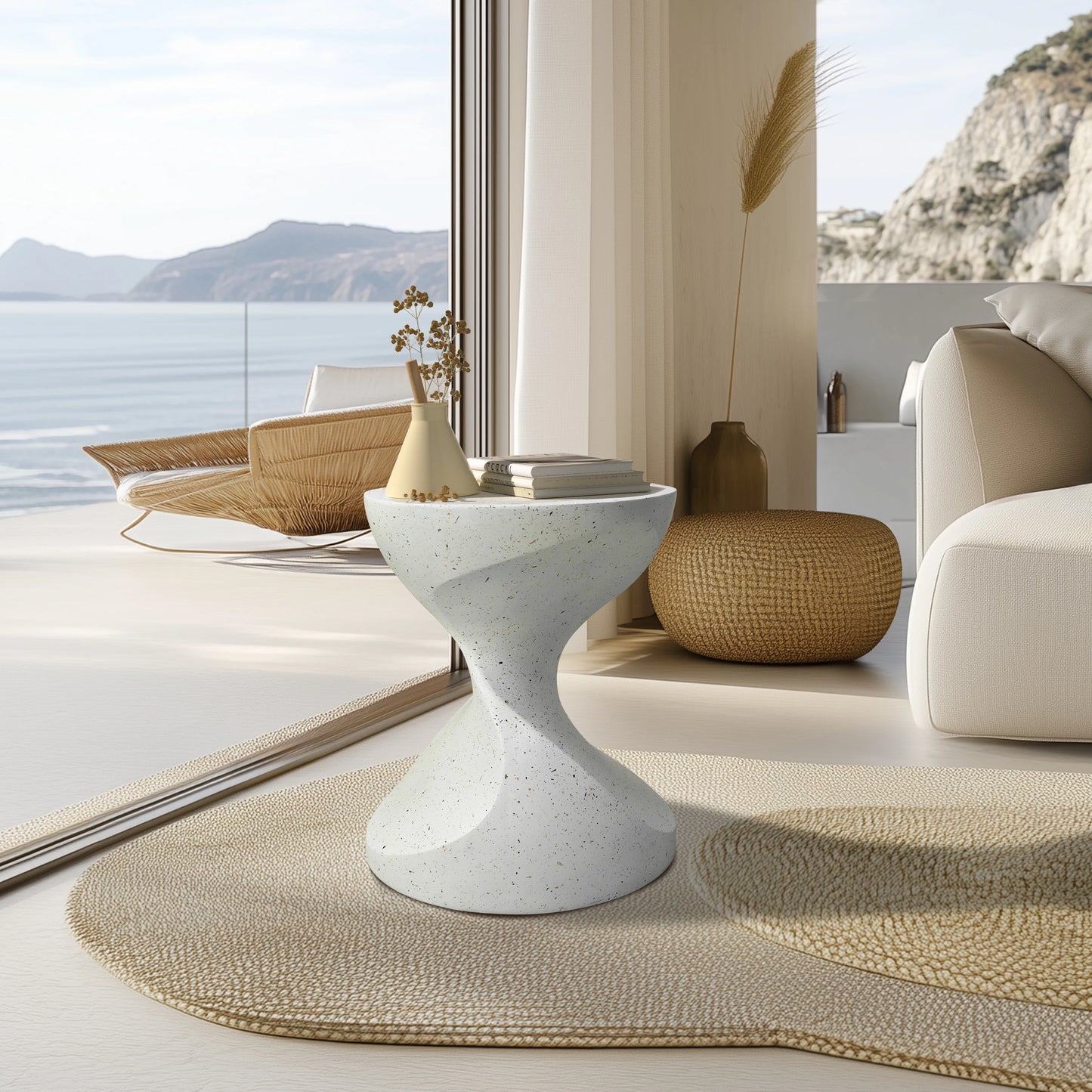 Hourglass Shaped End Table