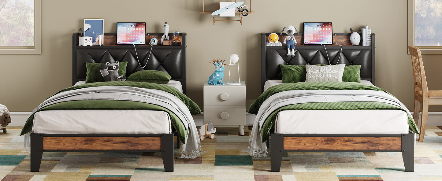 Upholstered & Wood Bed