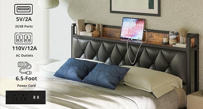 Upholstered & Wood Bed